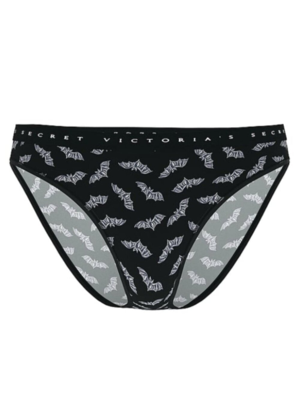 Victoria's Secret Stretch Cotton Bikini Medium Women Halloween Panty black Bat